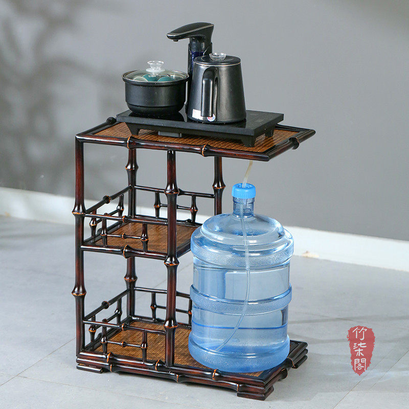 新中式筇竹家具大漆竹编茶边几茶几客厅茶台茶水柜置物架泡茶茶桌