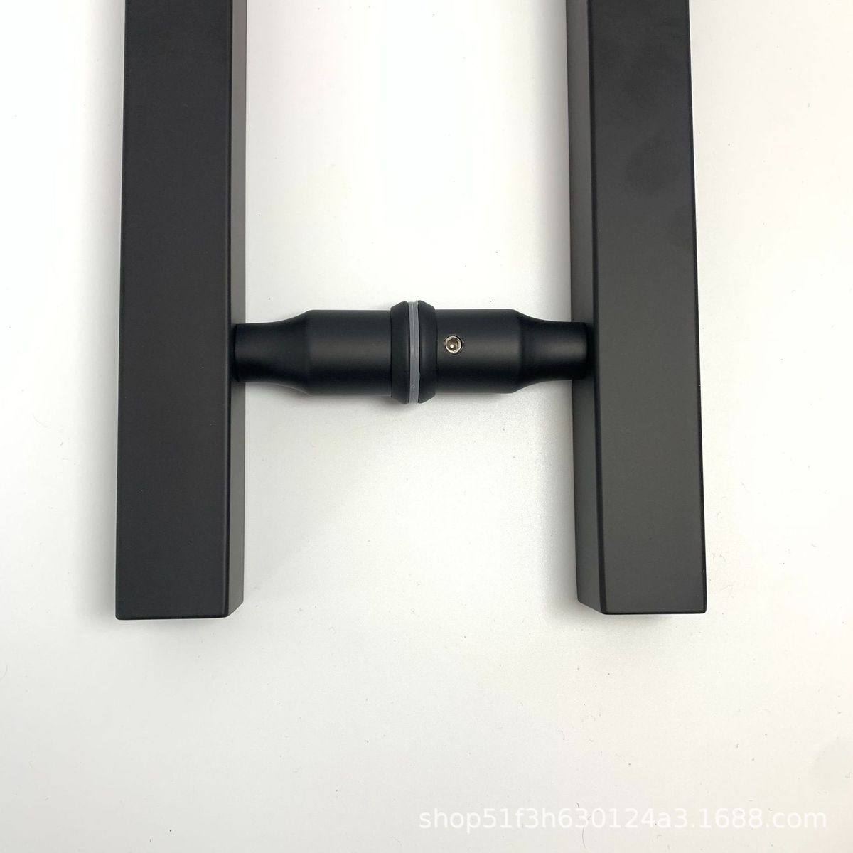 玻璃门圆管拉手直脚加厚不锈钢中砂有框门拉手斜型方管h脚拉手