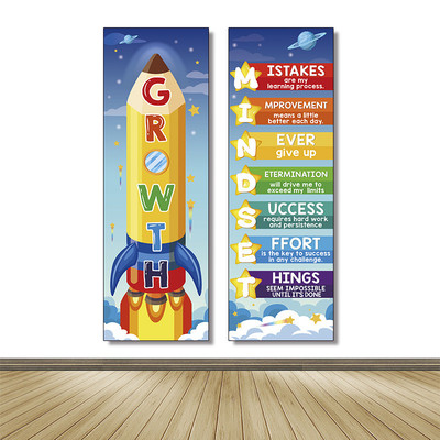 英语教室国际学校培训机构墙面装饰布置英文成长励志环创海报贴纸