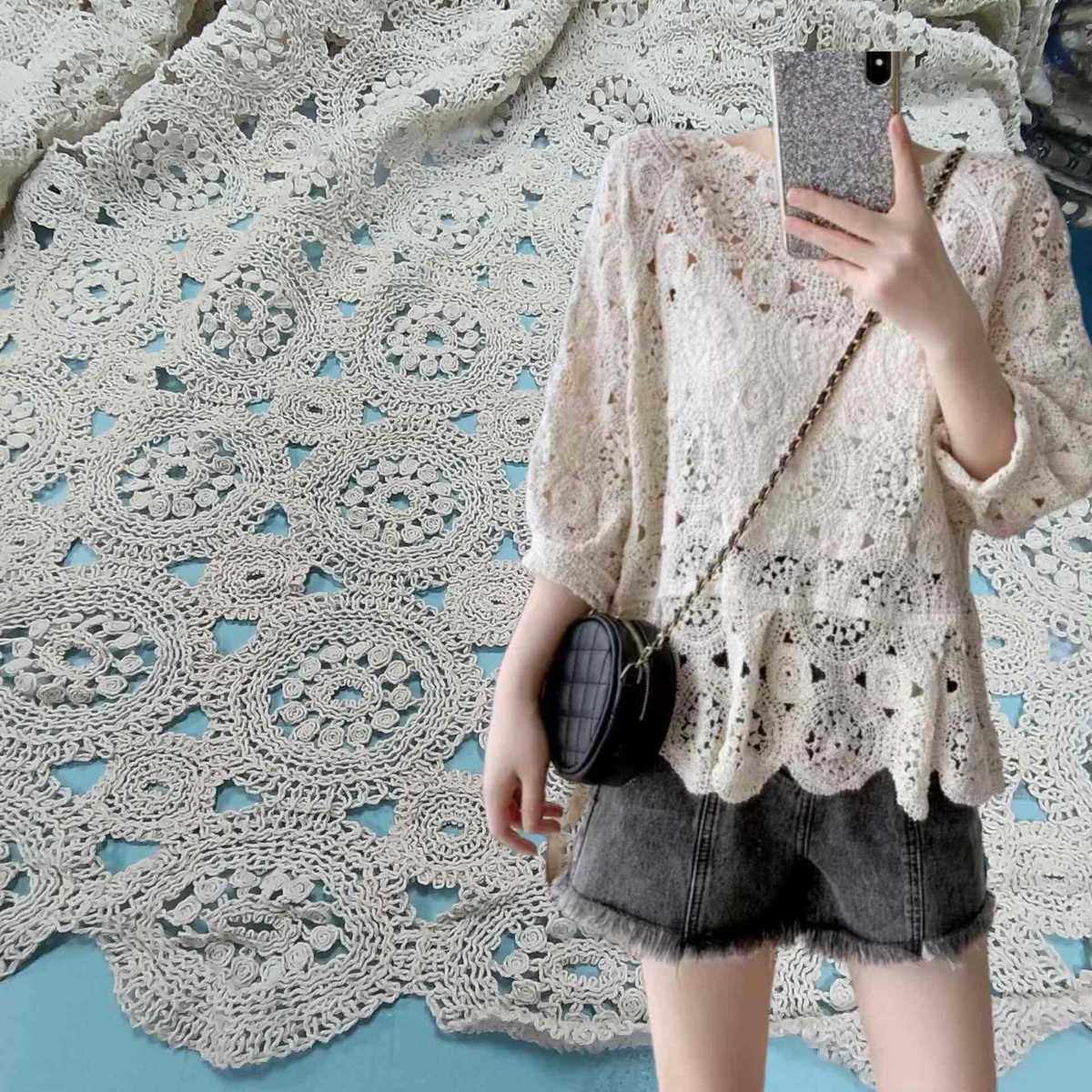 镂空棉蕾丝面料粗棉水溶勾花布料110门幅服装花边手工DIY辅料,居家布艺,花边,淘宝优惠券,粉丝福利购,淘宝优惠卷