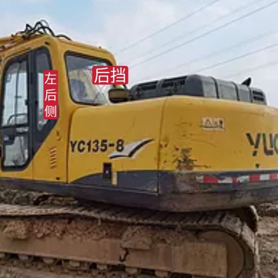 挖掘机玻璃玉柴YC135-8前后挡门天窗钢化玻璃