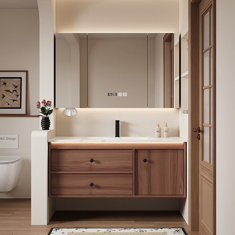 定制岩板热弯一体盆浴室柜68cm78公分88CM98公分108厘米118
