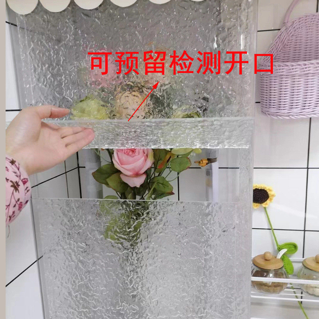 亚克力水波纹包管道遮丑装饰水管亚克力包管石头纹亚克力板图片