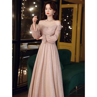 新品大码晚礼服宴会年会礼服裙高端主持人艺考法式连衣裙气质胖MM