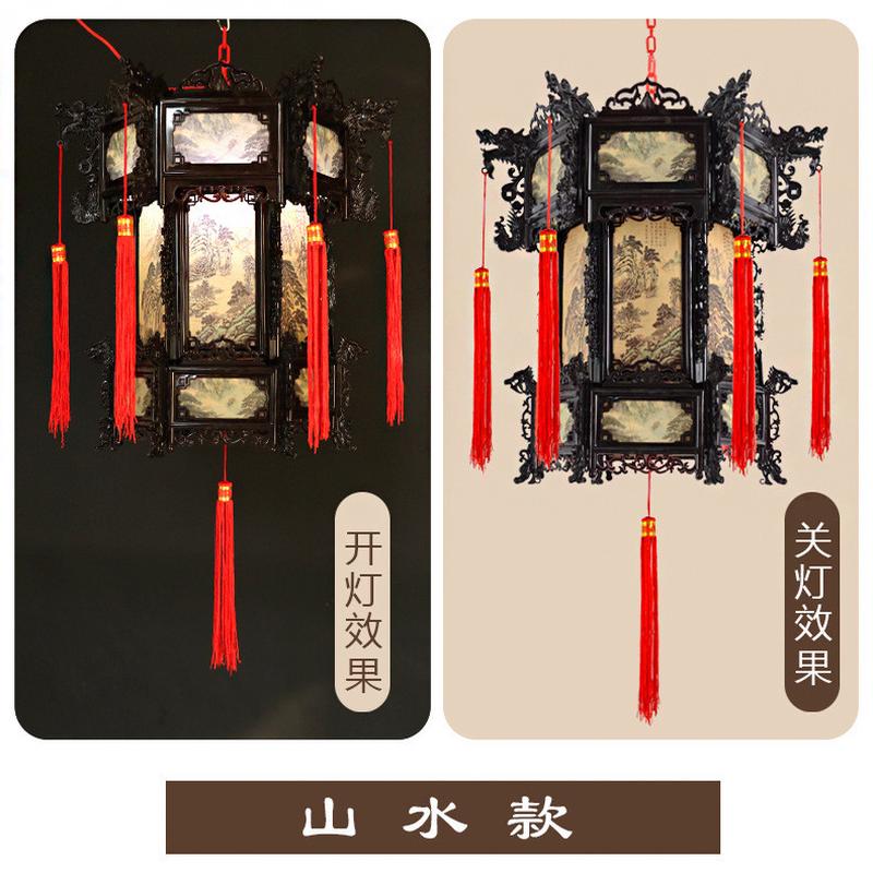 灯笼复古武新款六角中式仿古结婚旋转过年龙灯2025春节庭院宫灯屿