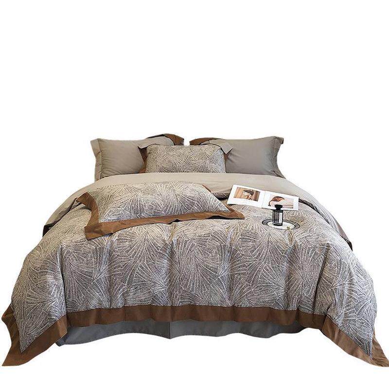 热销美式高端磨毛四件套纯棉长绒棉100s全棉印花被套轻奢秋冬床上