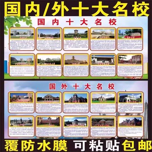 世界名校介绍贴画名校校训海报名牌大学简介校园文化布置墙贴贴纸