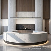 亚克力人造石接待台厂家批发外贸出口加工接待台异形台面