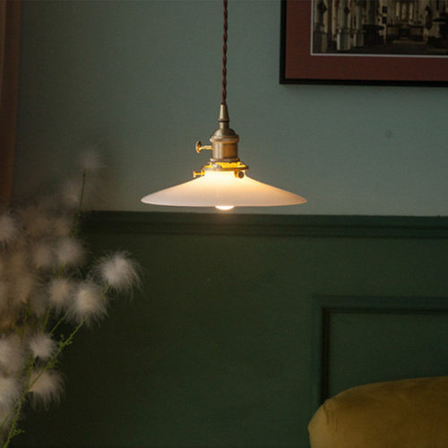 复古餐厅吊灯日式简约阳台茶室吧台卧室茶台床头北欧黄铜玻璃吊灯