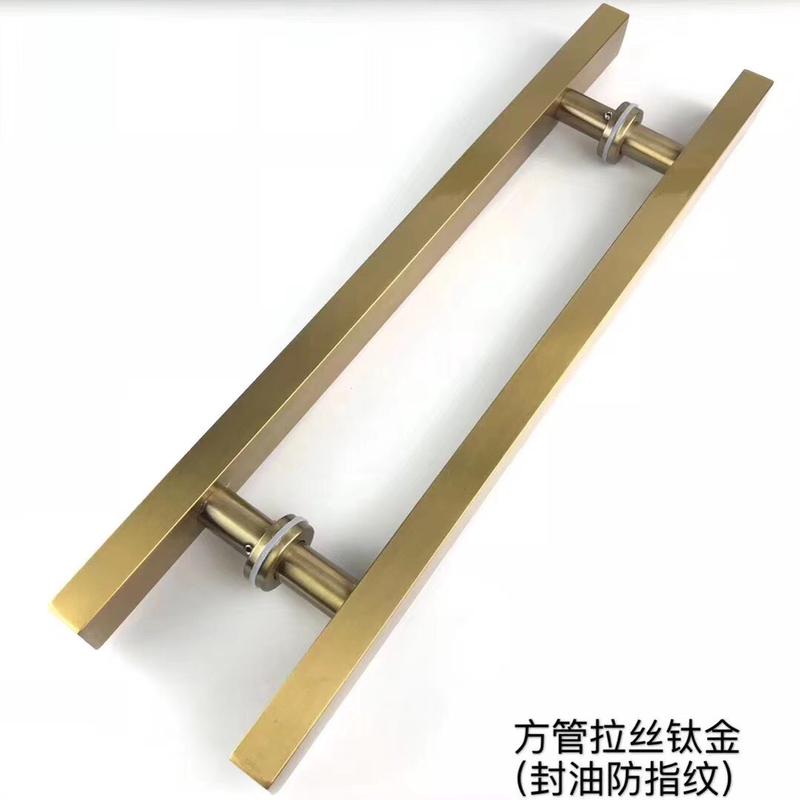 加厚不锈钢方管拉手大门把手玻璃门扶手哑光黑色玫瑰金黄钛金拉丝