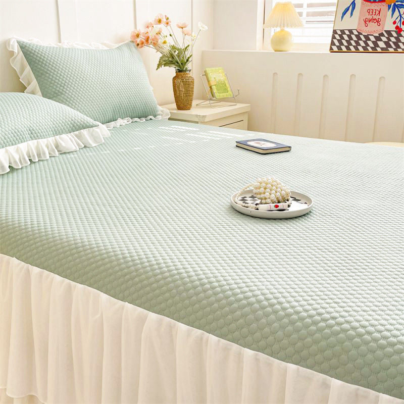 豆豆夏季冰丝新款凉席三件套床裙款夏天可折叠机洗空调软席子,床上用品,凉席/草席/麻席,淘宝优惠券,粉丝福利购,淘宝优惠卷