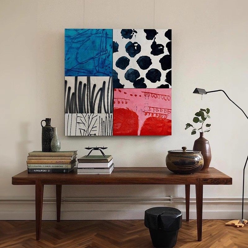 中古包豪斯风格挂画餐边柜小众艺术装饰画高级感电表箱咖啡角抽象,家居饰品,现代装饰画,淘宝优惠券,粉丝福利购,淘宝优惠卷