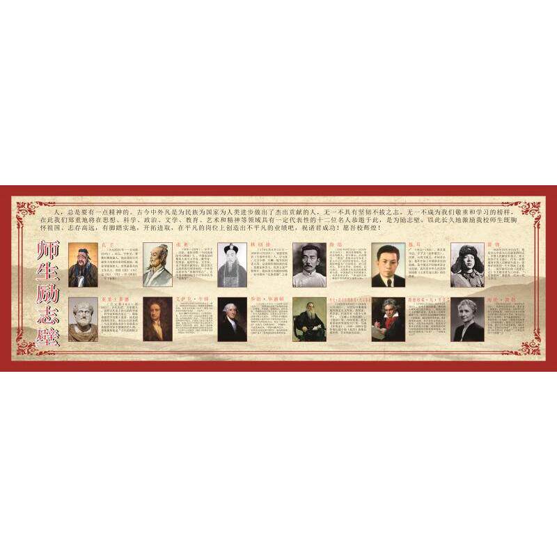 名人师生励志壁孔子海报展板海顿洗星海贝多芬挂图装饰画墙贴墙纸