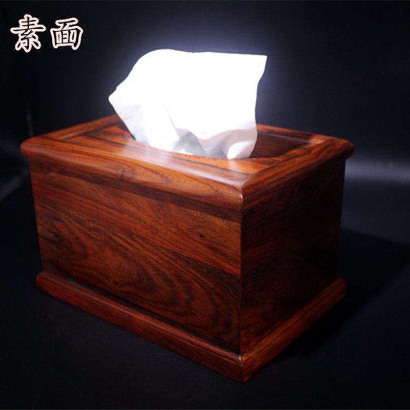抽纸盒大红酸枝镂空木质纸巾盒 客厅实木古典复古红木老挝
