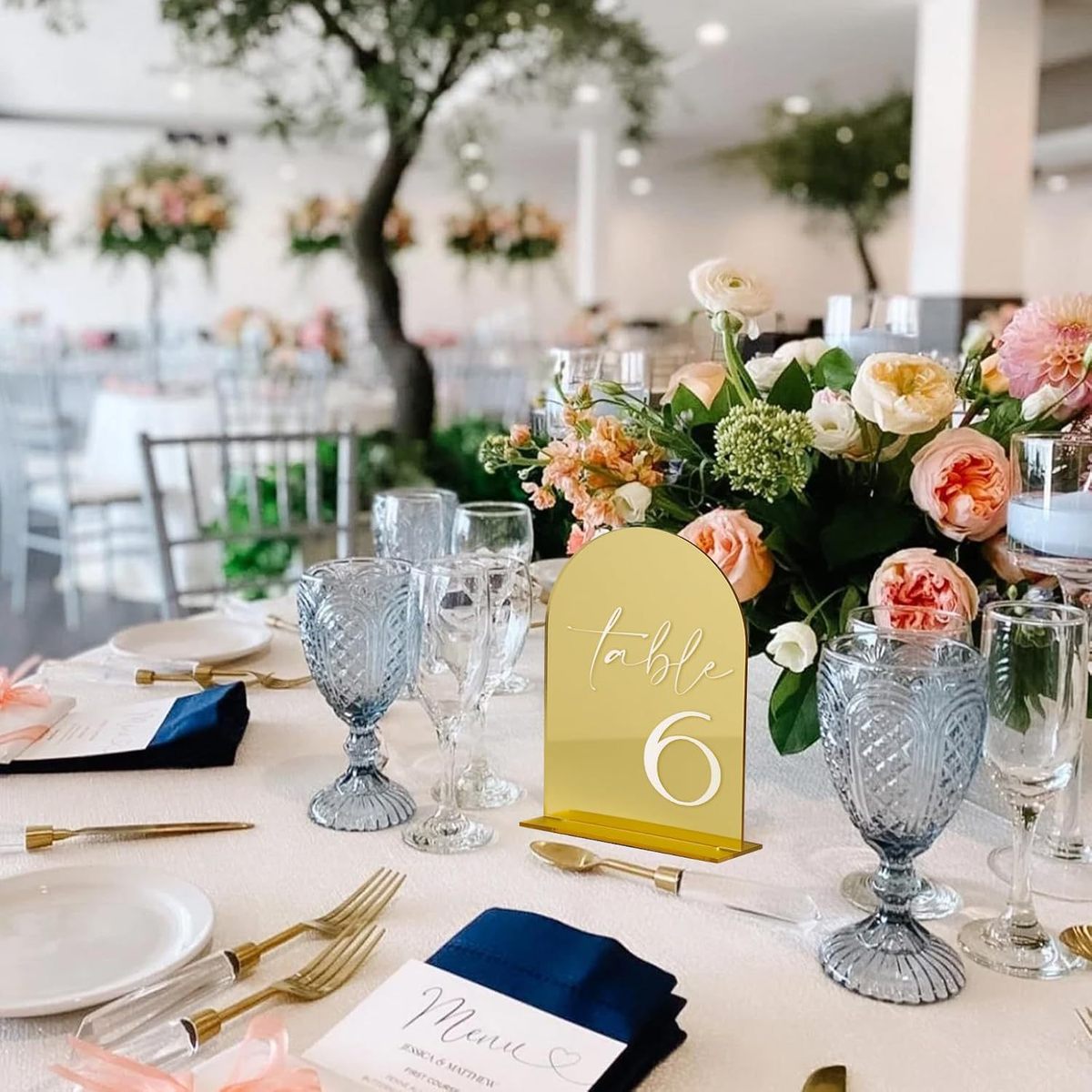 金镜黑色磨砂白色亚克力号数桌牌婚礼字1-10拱形亚克力标志