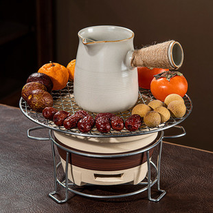 日式风围炉煮茶雅素汝火炉黄炭侧把壶煮茶器可家用室内配件炭火炉