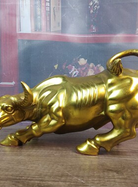 铜华尔街牛摆件铜牛摆件铜牛工艺装饰品办公桌室客厅摆设