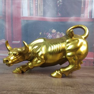 铜华尔街牛摆件铜牛摆件铜牛工艺装 饰品办公桌室客厅摆设