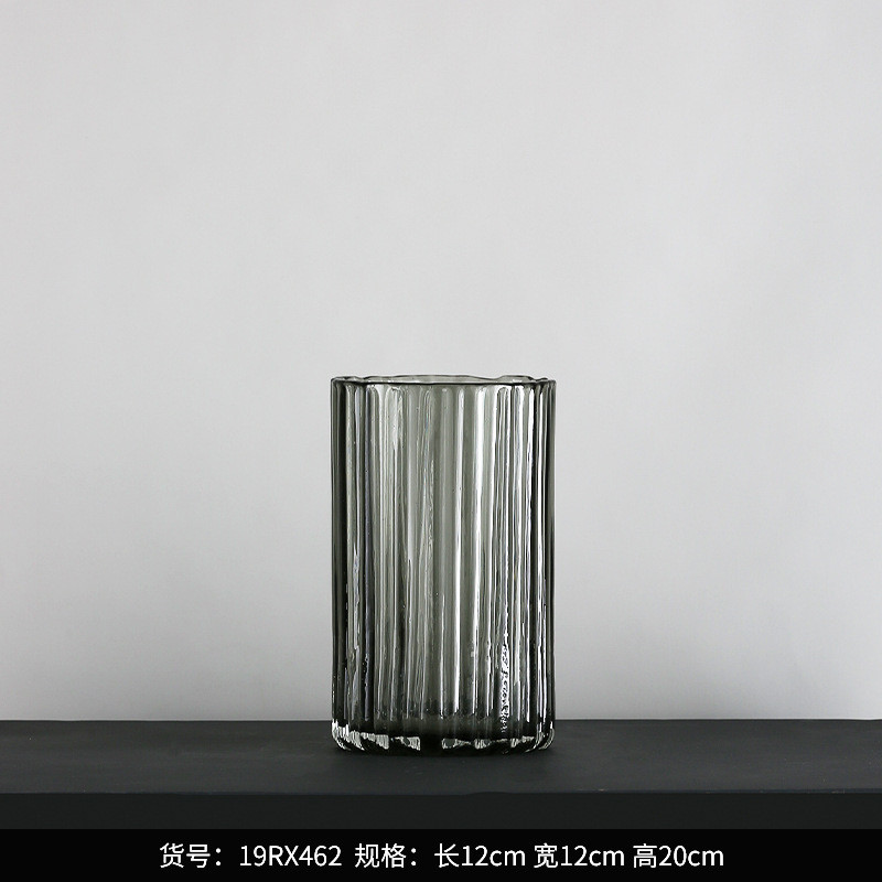 透明彩色现代简约玻璃花瓶 家居装饰摆件