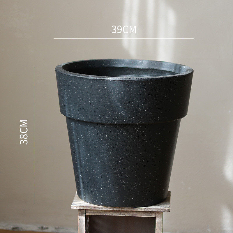 北欧圆形镁泥大口径花盆花器客厅装饰绿植盆栽多色组合厂家直销