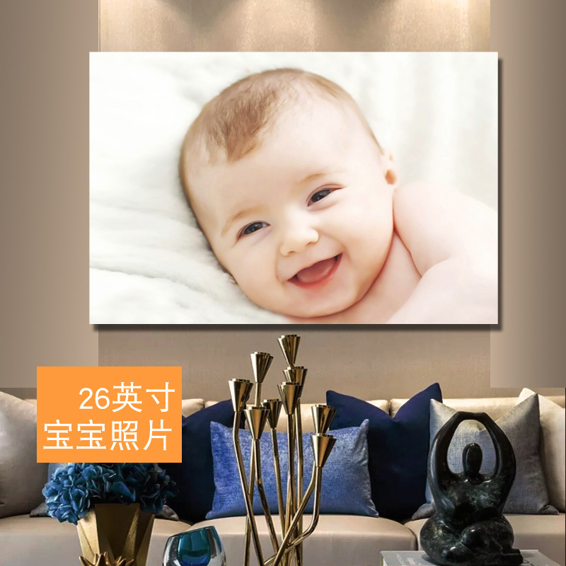 娃娃图片婴儿贴宝宝海报胎教挂画l漂亮女bb婚房龙凤挂画图片女宝