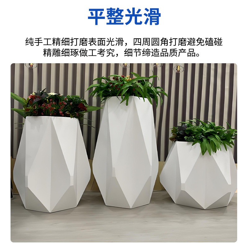 手玻璃钢花盆城市街道景观创意异形种植花盆厂家frp户外糊花盆