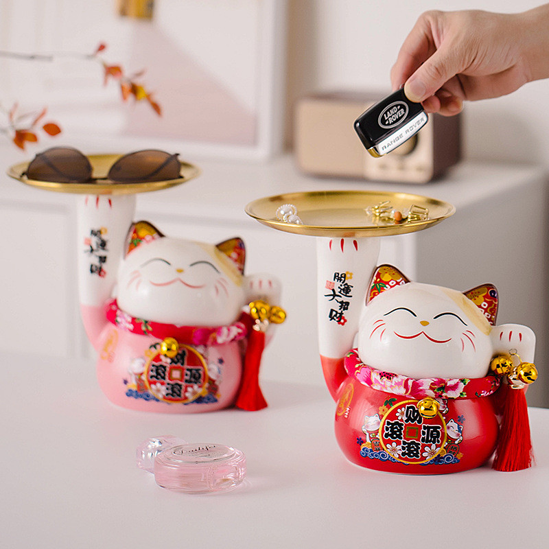 玄关摆件高档高级感轻奢托盘挂墙钥匙收纳电视柜家居化妆品厂家