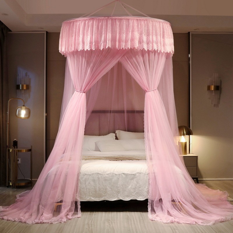 2024批发吊顶蚊帐大顶新款免安装吊挂床帘蚊帐加大公主风