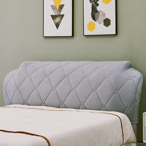 2024新款靠背全包欧式夹棉布艺弧形弹力万能简约现代软包床头套罩