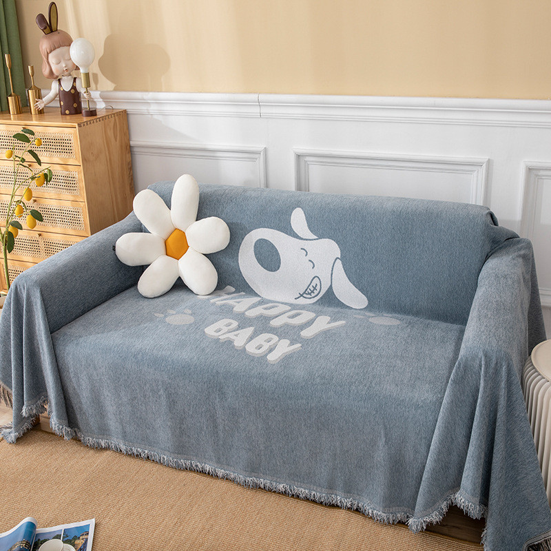 雪尼尔防猫抓布万能毯简约现代四季通用沙发巾全包盖布沙发套罩垫