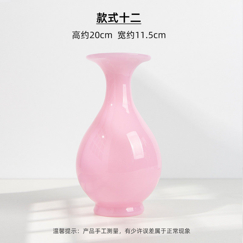 淄博博山鸡油黄摆件金红松绿花瓶客厅家居饰品插花美人腰收藏
