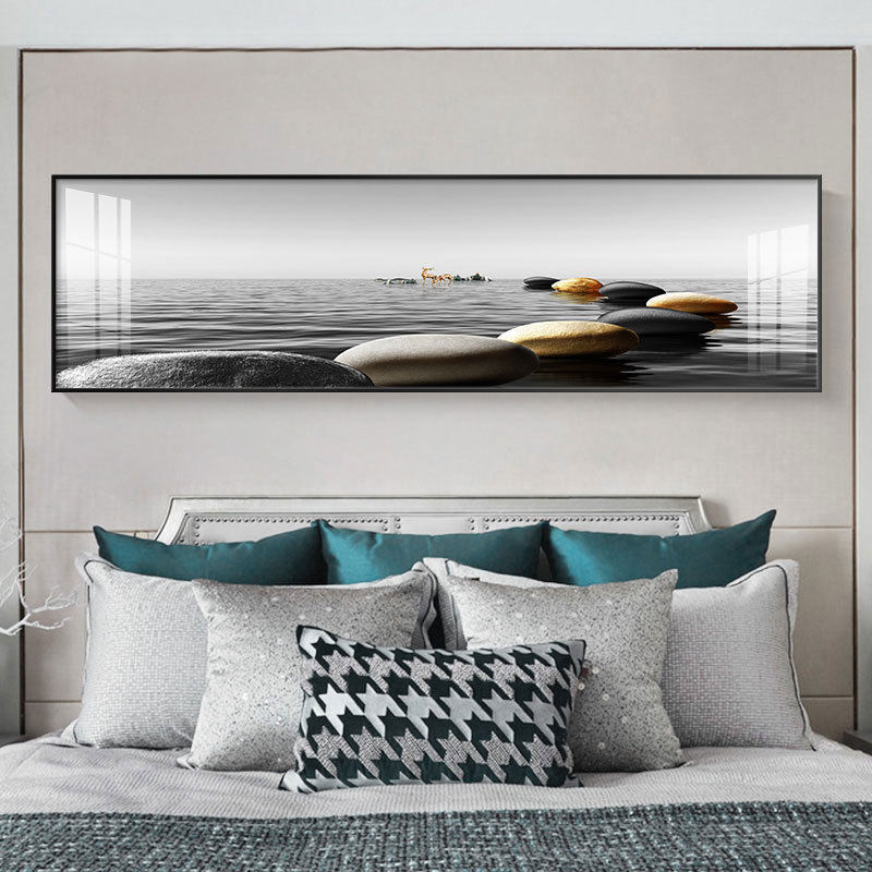石来运转卧室床头装饰画轻奢主卧壁画客厅挂画现代简约房间背景墙