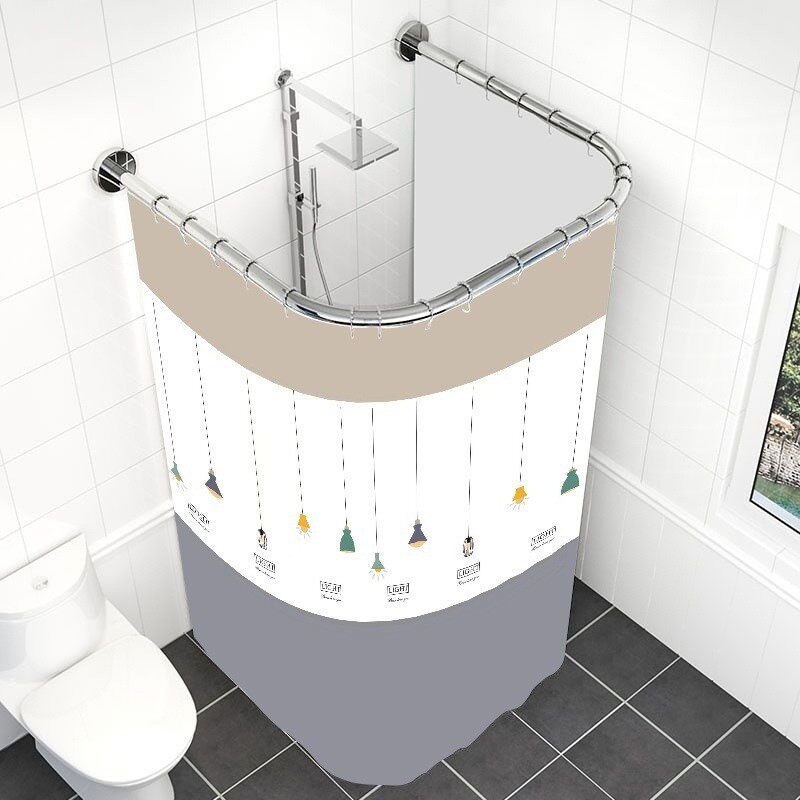 u型浴帘杆免打孔弧形浴帘u澡防水帘全封闭卫生间浴帘