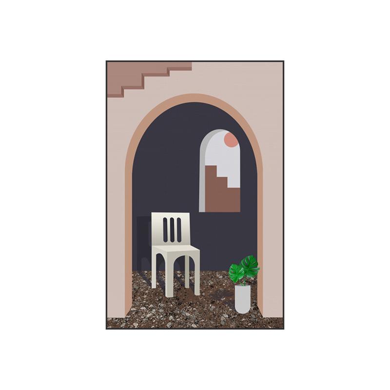 餐厅轻奢走廊过道拱门酒店现代客厅玄关装饰画背景墙壁画竖版挂画