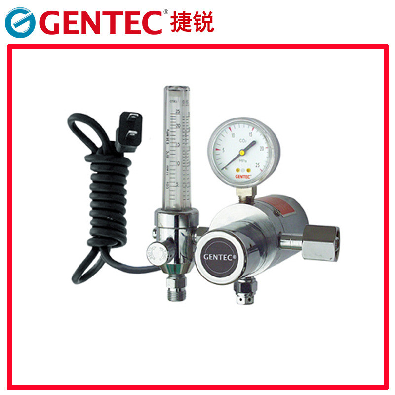 GENTEC捷锐394C-25L-36V、110V、220V二氧化碳电加热减压器流量计