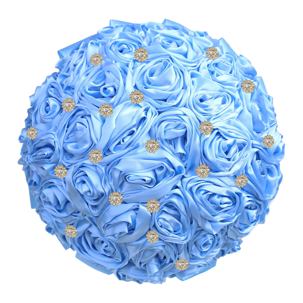 金钻新娘手捧花缎带批发婚礼仿真花束新娘婚庆手捧花w823g