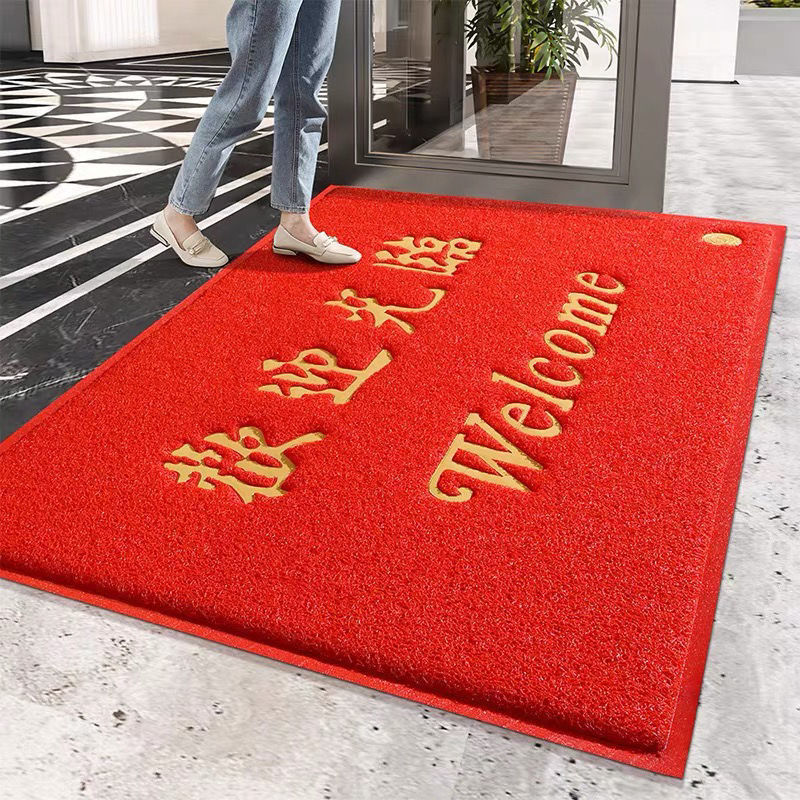 加厚欢迎光临地垫入户门商铺门口防滑丝圈垫铺地地毯耐脏免洗门垫