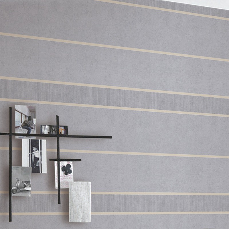 色咖深3d横条纹背景墙纸 卧室客厅酒店 时尚简约鹿皮绒加厚壁纸