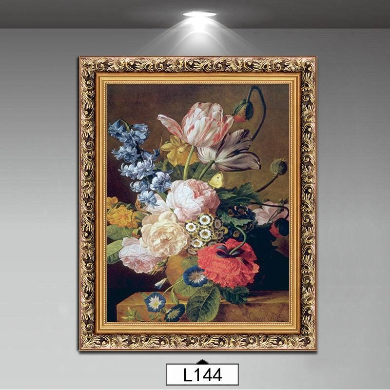 欧式卧室沙发背景墙装饰画油画花卉三联壁画挂画墙画竖版