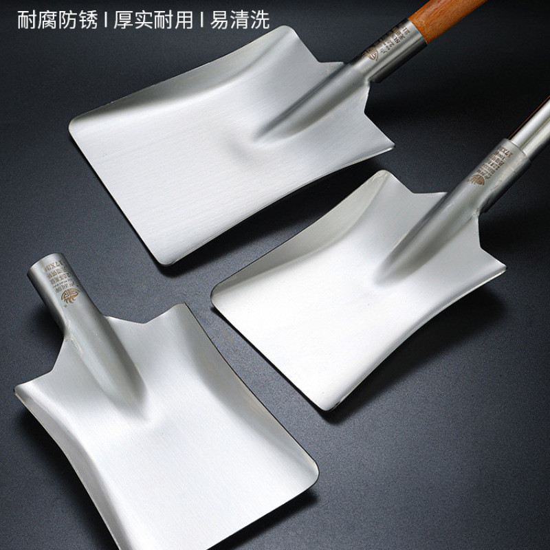 304不锈钢木把铲特大号厨房炒菜铲酒店食用堂大锅铲方形铲头316L