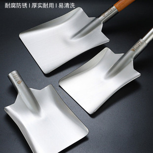 304不锈钢木把铲特大号厨房炒菜铲酒店食用堂大锅铲方形铲头316L