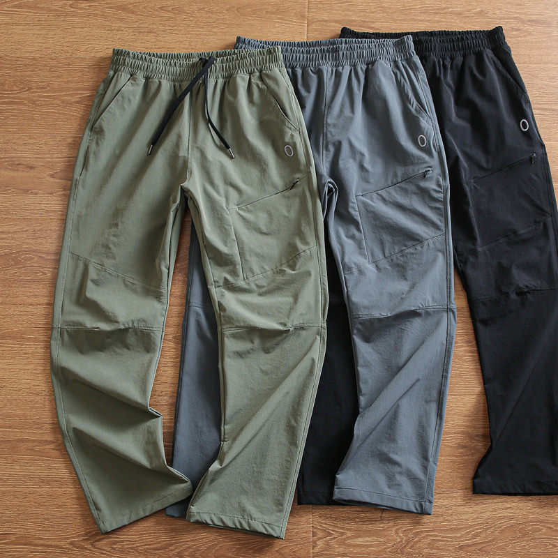 户外机能风 速干四面弹 夏男士小直筒刺绣透气松紧腰运动休闲长裤,男装,休闲裤,淘宝优惠券,粉丝福利购,淘宝优惠卷