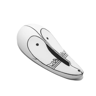 古侘寂风陶瓷猫头鹰猴子脸非洲个性脸部抽象面具软装书面摆件