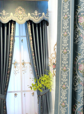 厂家直销高精密拼接窗帘窗帘遮光布隔热窗帘北欧风格窗帘淡蓝色