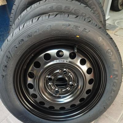 适用比亚迪FO轮毂14寸比亚迪F0备胎轮胎总成165/60R14钢圈铁备胎
