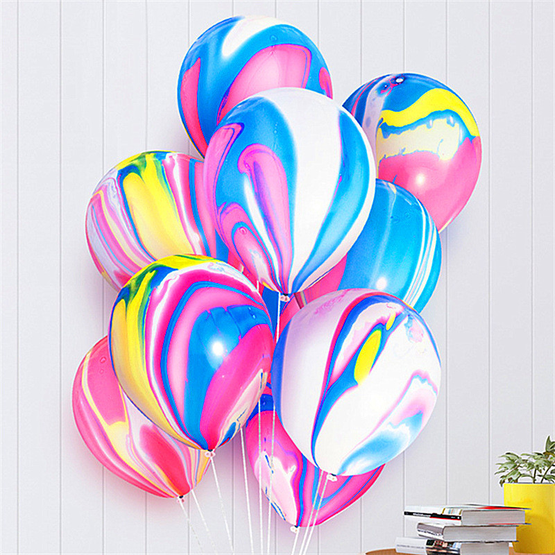 12寸彩云玛瑙气球玛瑙周岁生日布置网红店铺开业装饰彩色宝宝汽球