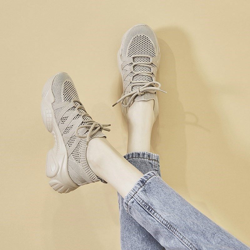 美升级！显大长腿~网面透气镂空运动鞋百搭休闲鞋厚底轻便老爹鞋,女鞋,时尚休闲鞋,淘宝优惠券,粉丝福利购,淘宝优惠卷