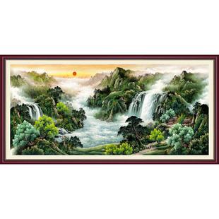 现代壁画山水风景壁画中堂客厅办公室画家居背景墙装饰画