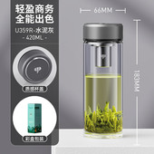 万象 万象玻璃杯单层泡茶水杯大容量杯子办公便携加厚男女u359r