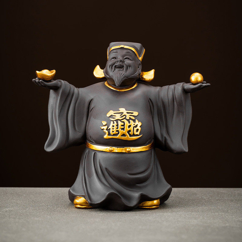 招财聚财茶精元描金宝创意紫砂财神致宠摆件朱泥高档精品桌面茶玩,鲜花速递/花卉仿真/绿植园艺,水晶珠/玻璃珠,淘宝优惠券,粉丝福利购,淘宝优惠卷